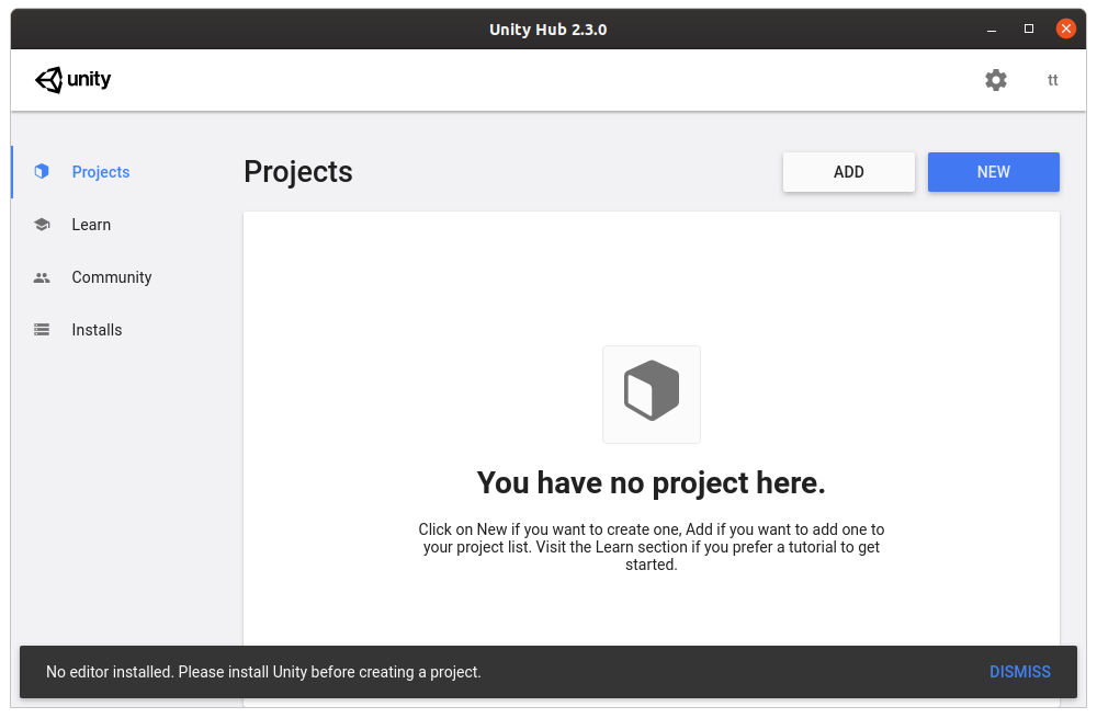 نصب Unity Hub